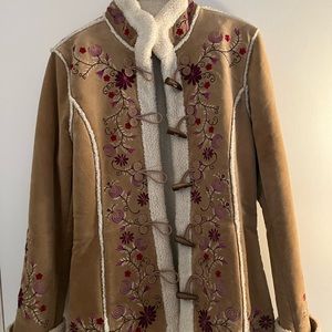 Women’s embroidered suede coat- vintage